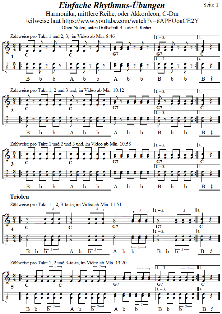 Rhythmusbungen 3 in einfachster Form, Seite 1