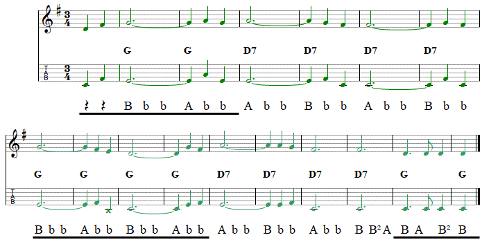 dritte Stimme, untere Lage