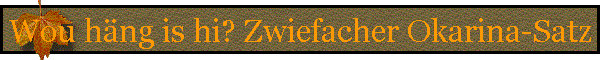 Wou hng is hi? Zwiefacher Okarina-Satz
