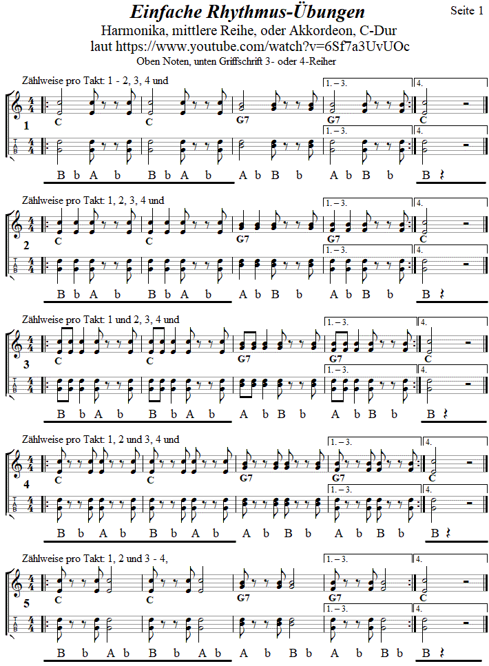 Rhythmusbungen 2 in einfachster Form, Seite 1